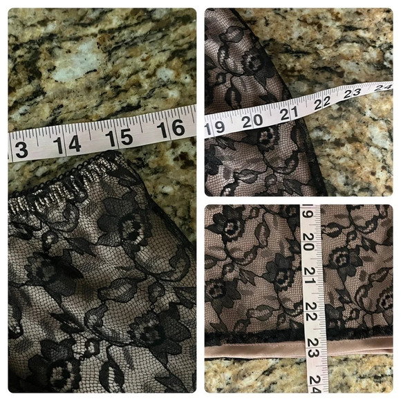 Susan Lucci Women’s Pencil Skirt L Black Lace Overlay Mini Skirt Romantic Goth - Picture 4 of 8